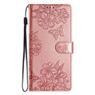 For Honor 200 Cherry Blossom Butterfly Skin Feel Embossed PU Phone Case(Rose Gold) - 2