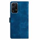 For Honor 200 Lite Global Cherry Blossom Butterfly Skin Feel Embossed PU Phone Case(Blue) - 3