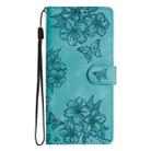 For Honor 200 Lite Global Cherry Blossom Butterfly Skin Feel Embossed PU Phone Case(Green) - 2