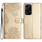 For Honor 200 Lite Global Cherry Blossom Butterfly Skin Feel Embossed PU Phone Case(Gold) - 1