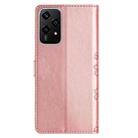 For Honor 200 Lite Global Cherry Blossom Butterfly Skin Feel Embossed PU Phone Case(Rose Gold) - 3