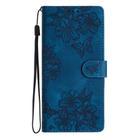 For Honor Magic7 Pro Cherry Blossom Butterfly Skin Feel Embossed PU Phone Case(Blue) - 2