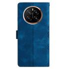For Honor Magic7 Pro Cherry Blossom Butterfly Skin Feel Embossed PU Phone Case(Blue) - 3