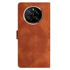 For Honor Magic7 Cherry Blossom Butterfly Skin Feel Embossed PU Phone Case(Brown) - 3