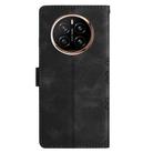 For Honor Magic7 Cherry Blossom Butterfly Skin Feel Embossed PU Phone Case(Black) - 3