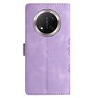 For Honor X9c Cherry Blossom Butterfly Skin Feel Embossed PU Phone Case(Purple) - 3
