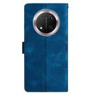 For Honor X9c Cherry Blossom Butterfly Skin Feel Embossed PU Phone Case(Blue) - 3