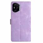 For Honor 400 Pro Global 160.8mm Cherry Blossom Butterfly Skin Feel Embossed PU Phone Case(Purple) - 3