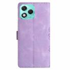 For Honor 400 Lite Global Cherry Blossom Butterfly Skin Feel Embossed PU Phone Case(Purple) - 3