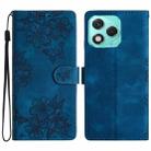 For Honor 400 Lite Global Cherry Blossom Butterfly Skin Feel Embossed PU Phone Case(Blue) - 1