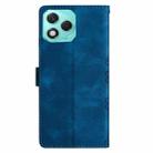 For Honor 400 Lite Global Cherry Blossom Butterfly Skin Feel Embossed PU Phone Case(Blue) - 3