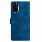 For Honor 400 Global 156.5mm Cherry Blossom Butterfly Skin Feel Embossed PU Phone Case(Blue) - 3
