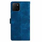 For Honor X5b Cherry Blossom Butterfly Skin Feel Embossed PU Phone Case(Blue) - 3