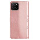 For Honor X5b Cherry Blossom Butterfly Skin Feel Embossed PU Phone Case(Rose Gold) - 3