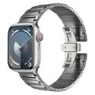 For Apple Watch Series 7 45mm I-shaped Butterfly Buckle Titanium Alloy Watch Band(Grey) - 1