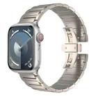 For Apple Watch SE 44mm I-shaped Butterfly Buckle Titanium Alloy Watch Band(Titanium) - 1