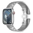 For Apple Watch Series 3 42mm I-shaped Butterfly Buckle Titanium Alloy Watch Band(Silver) - 1