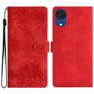 For Samsung Galaxy A04 Core Cherry Blossom Butterfly Skin Feel Embossed PU Phone Case(Red) - 1