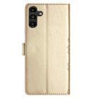 For Samsung Galaxy A04s Cherry Blossom Butterfly Skin Feel Embossed PU Phone Case(Gold) - 3