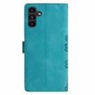 For Samsung Galaxy A13 5G Cherry Blossom Butterfly Skin Feel Embossed PU Phone Case(Green) - 3