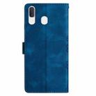 For Samsung Galaxy A20 / A30 Cherry Blossom Butterfly Skin Feel Embossed PU Phone Case(Blue) - 3