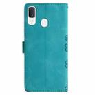 For Samsung Galaxy A20e Cherry Blossom Butterfly Skin Feel Embossed PU Phone Case(Green) - 3