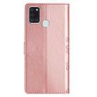 For Samsung Galaxy A20s Cherry Blossom Butterfly Skin Feel Embossed PU Phone Case(Rose Gold) - 3