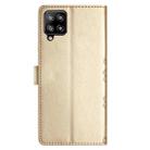 For Samsung Galaxy A22 4G Cherry Blossom Butterfly Skin Feel Embossed PU Phone Case(Gold) - 3