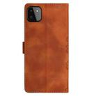 For Samsung Galaxy A22 5G Cherry Blossom Butterfly Skin Feel Embossed PU Phone Case(Brown) - 3