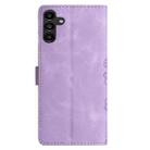 For Samsung Galaxy A25 5G Cherry Blossom Butterfly Skin Feel Embossed PU Phone Case(Purple) - 3