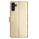 For Samsung Galaxy A25 5G Cherry Blossom Butterfly Skin Feel Embossed PU Phone Case(Gold) - 3