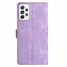 For Samsung Galaxy A33 5G Cherry Blossom Butterfly Skin Feel Embossed PU Phone Case(Purple) - 3