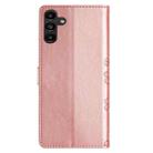 For Samsung Galaxy A34 5G Cherry Blossom Butterfly Skin Feel Embossed PU Phone Case(Rose Gold) - 3