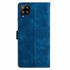 For Samsung Galaxy A42 5G Cherry Blossom Butterfly Skin Feel Embossed PU Phone Case(Blue) - 3