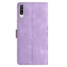 For Samsung Galaxy A50 Cherry Blossom Butterfly Skin Feel Embossed PU Phone Case(Purple) - 3