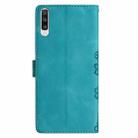 For Samsung Galaxy A50 Cherry Blossom Butterfly Skin Feel Embossed PU Phone Case(Green) - 3