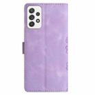 For Samsung Galaxy A53 5G Cherry Blossom Butterfly Skin Feel Embossed PU Phone Case(Purple) - 3