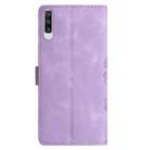 For Samsung Galaxy A70 Cherry Blossom Butterfly Skin Feel Embossed PU Phone Case(Purple) - 3