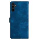 For Samsung Galaxy A35 Cherry Blossom Butterfly Skin Feel Embossed PU Phone Case(Blue) - 3