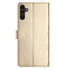 For Samsung Galaxy A35 Cherry Blossom Butterfly Skin Feel Embossed PU Phone Case(Gold) - 3