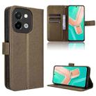 For vivo Y28 4G Diamond Texture Leather Phone Case(Brown) - 1