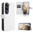 For vivo V40 Lite 4G / 5G IDN Diamond Texture Leather Phone Case(White) - 1