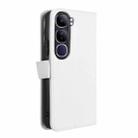 For vivo V40 Lite 4G / 5G IDN Diamond Texture Leather Phone Case(White) - 3