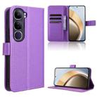 For vivo V40 Lite 4G / 5G IDN Diamond Texture Leather Phone Case(Purple) - 1