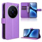 For vivo X200 Pro 5G Diamond Texture Leather Phone Case(Purple) - 1