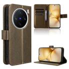 For vivo X200 Pro mini 5G Diamond Texture Leather Phone Case(Brown) - 1