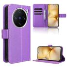 For vivo X200 Pro mini 5G Diamond Texture Leather Phone Case(Purple) - 1