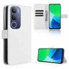 For vivo Y19s 4G Diamond Texture Leather Phone Case(White) - 1