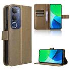 For vivo Y19s 4G Diamond Texture Leather Phone Case(Brown) - 1