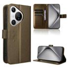 For Huawei Pura 70 Diamond Texture Leather Phone Case(Brown) - 1